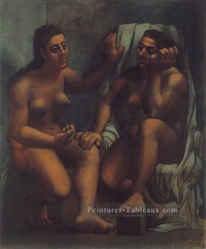 baigneuse baigneuses Tableau Peinture - Deux baigneuses assises 1920 cubiste Pablo Picasso